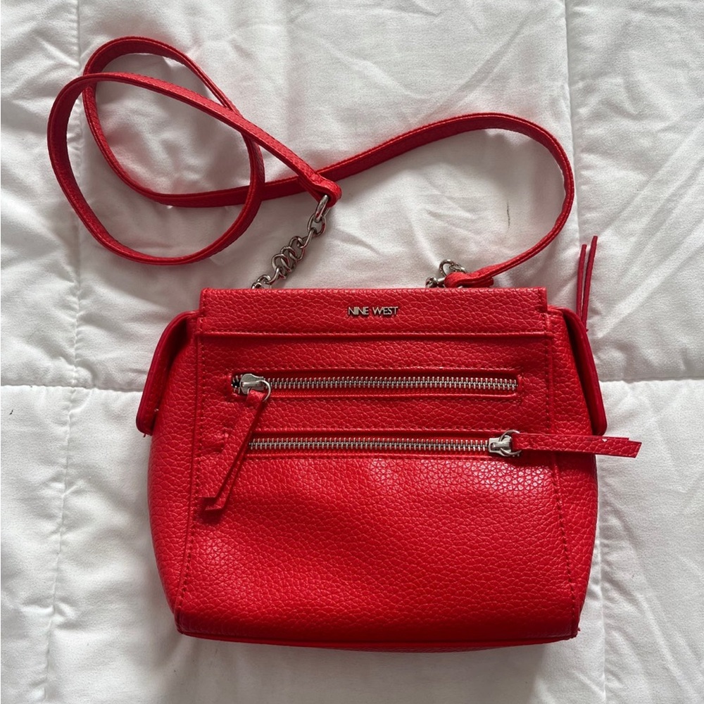 nine west red cross body bag purse